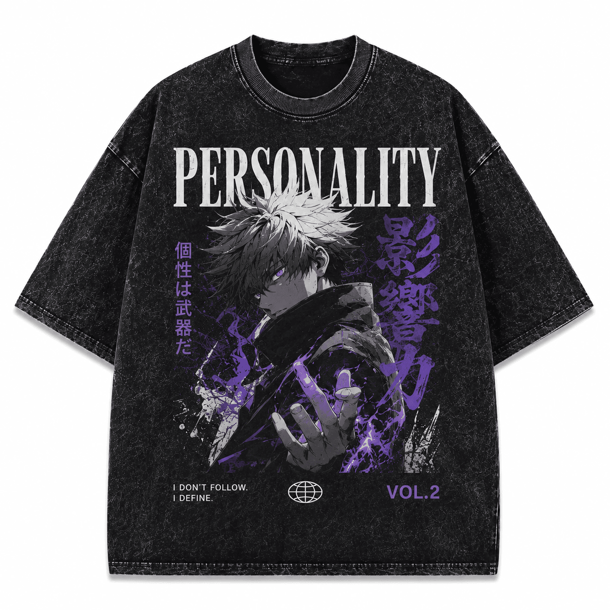 Acid Wash Anime Drop Shoulder — Black Vol.1 — Savageon Bangladesh