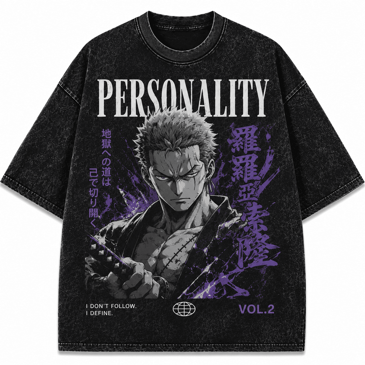 Acid Wash Anime Drop Shoulder — Black Vol.2 — Savageon Bangladesh