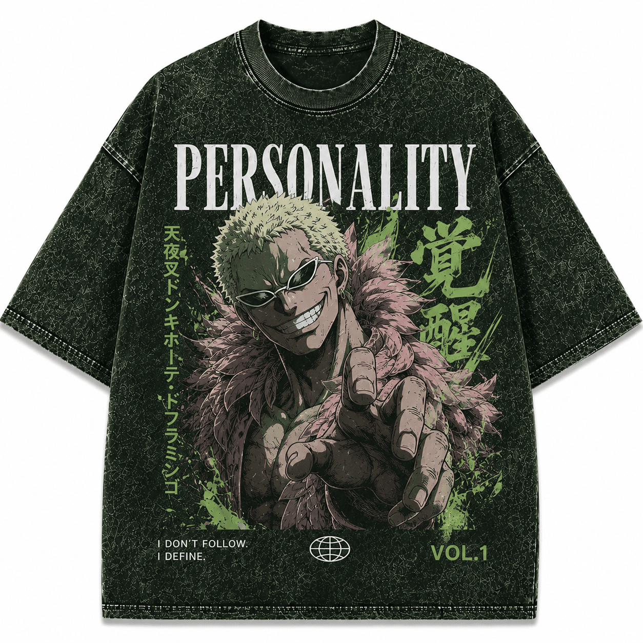 Acid Wash Anime Drop Shoulder — Green Vol.1 — Savageon Bangladesh