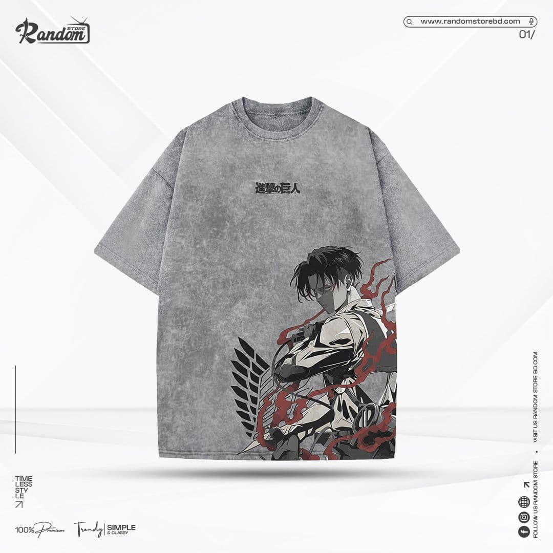 Attack on Titan — Levi Ackerman Acid Wash — Savageon Bangladesh