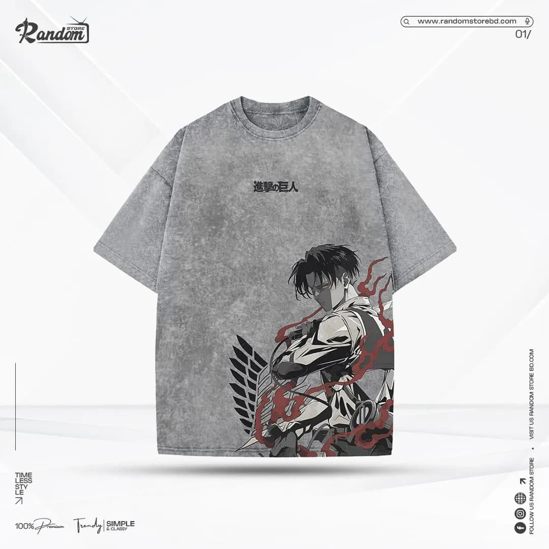 Attack on Titan — Levi Ackerman Acid Wash — Savageon Bangladesh