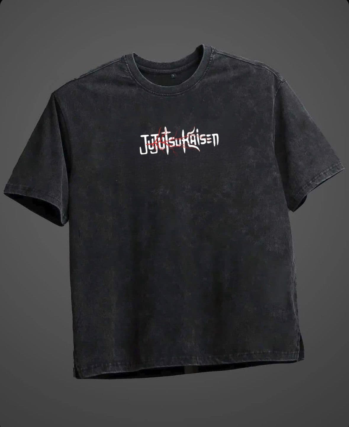 Jujutsu Kaisen Logo Acid Wash — Black — Savageon Bangladesh