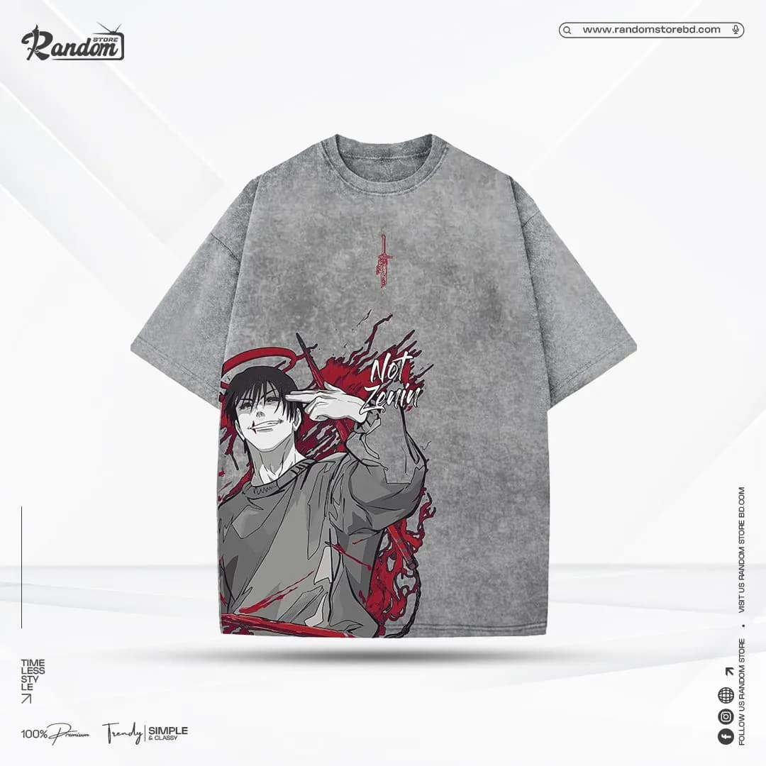 JJK — Not Zenin Acid Wash — Grey — Savageon Bangladesh