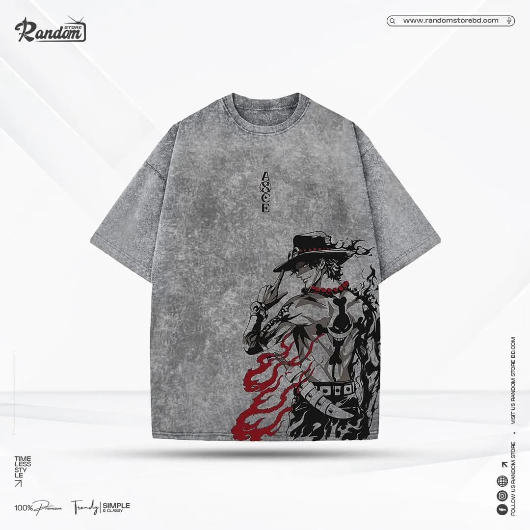 One Piece — Portgas D. Ace Acid Wash — Savageon Bangladesh