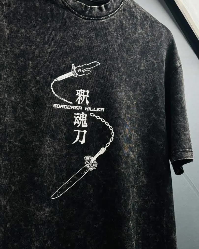 Toji Fushiguro — Acid Wash Drop Shoulder Men — Random Store Bangladesh