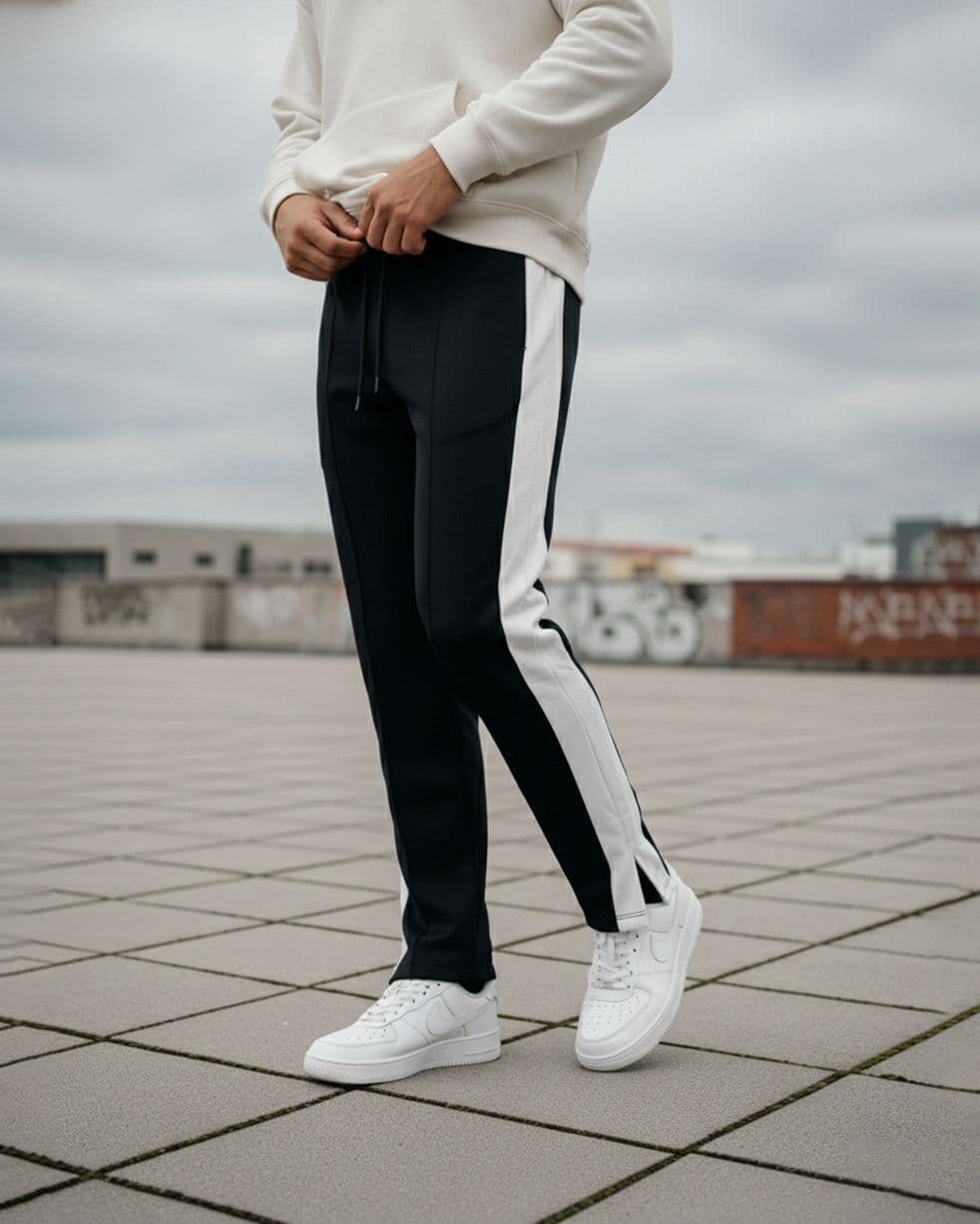 Black Side Stripe Track — side walking