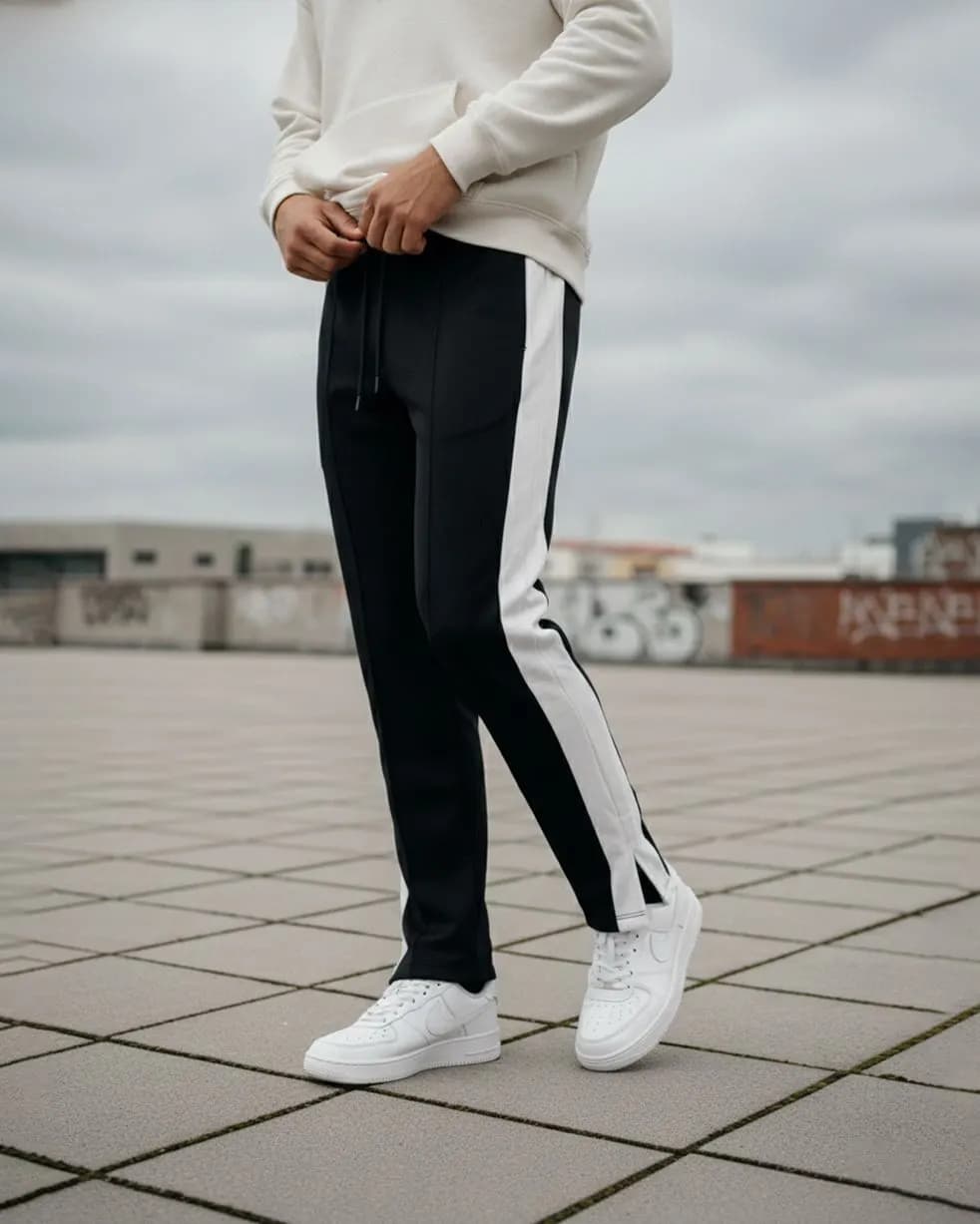 Black Side Stripe Track — side walking