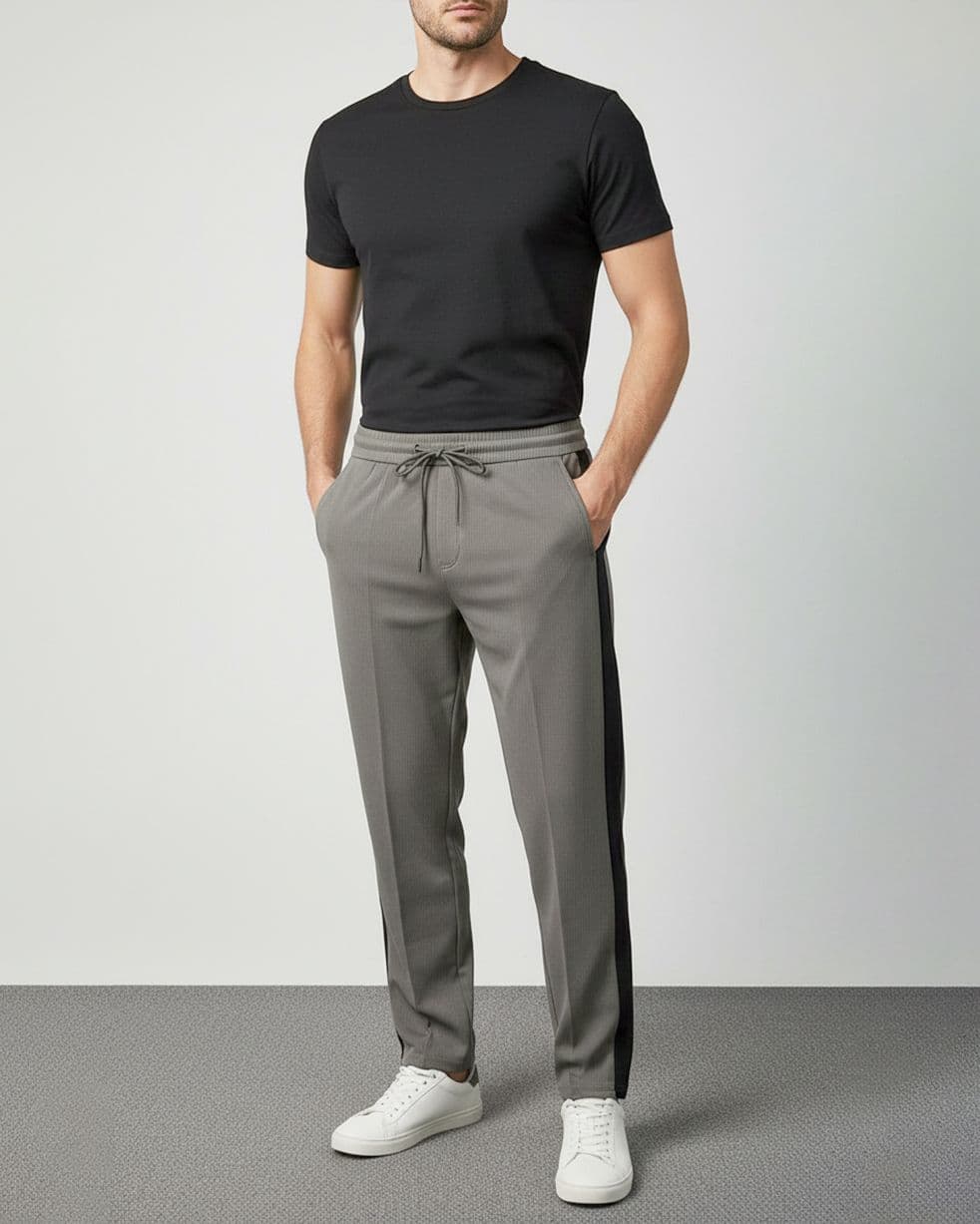 Grey Side Stripe Track Trouser — Savageon Bangladesh