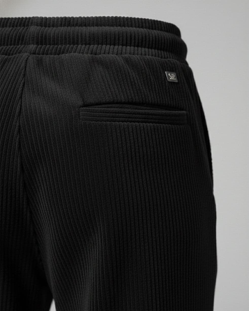 Premium Black Relaxed-Fit Trousers — back view