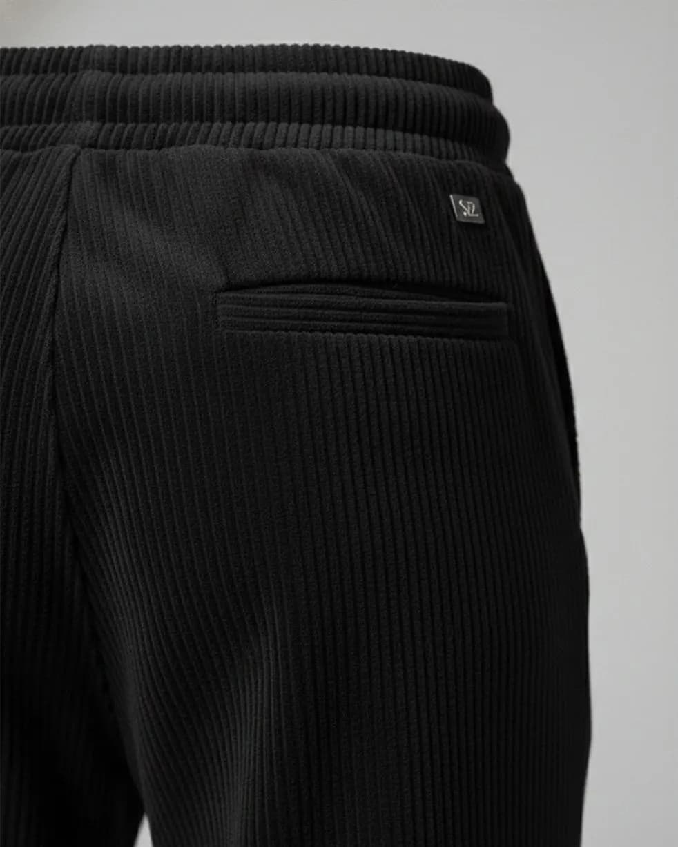 Premium Black Relaxed-Fit Trousers — back view