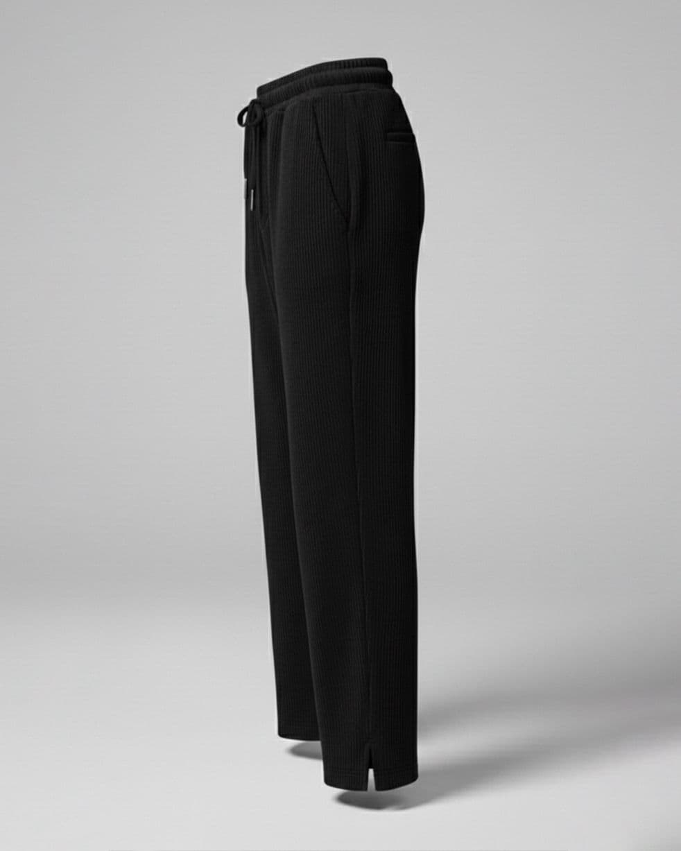 Premium Black Relaxed-Fit Trousers — side view