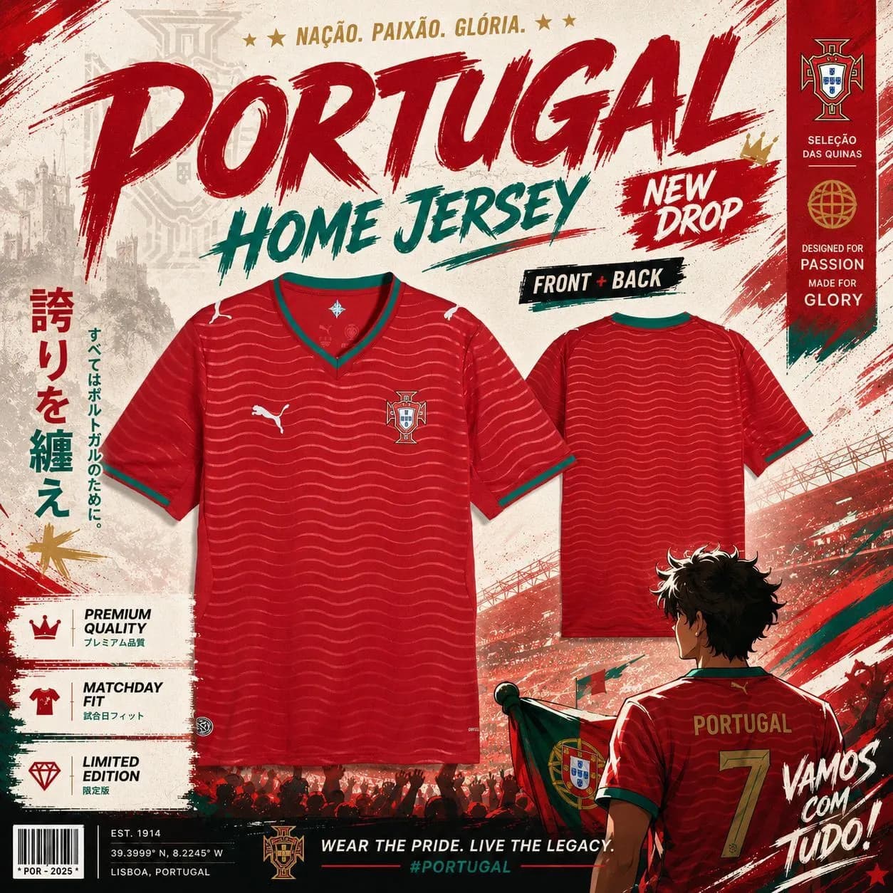 Portugal Home Jersey football jersey Bangladesh — Savageon