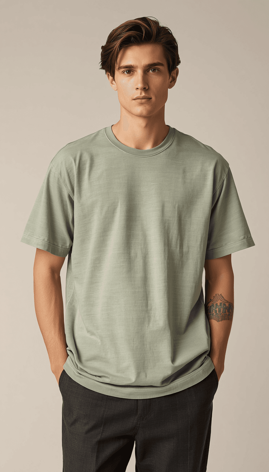 Heavyweight Solid Tee — Sage Green