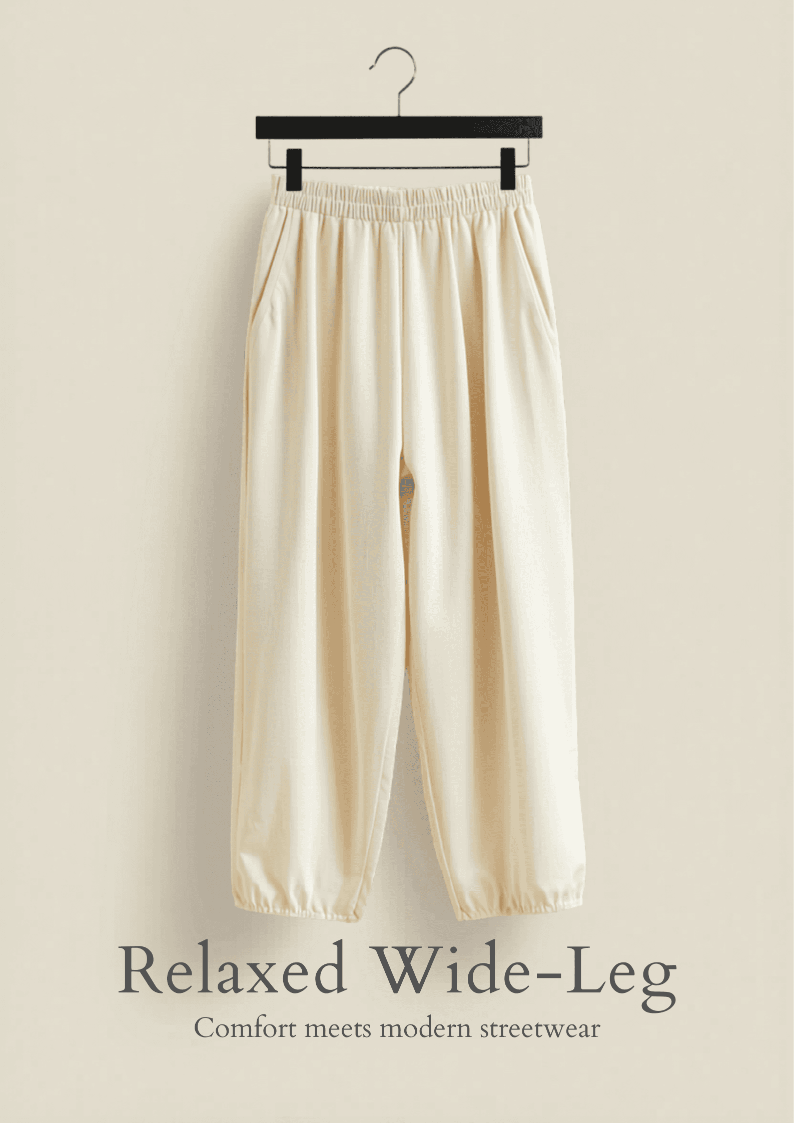 Wide Leg Sweatpants — Cream — Savageon Bangladesh