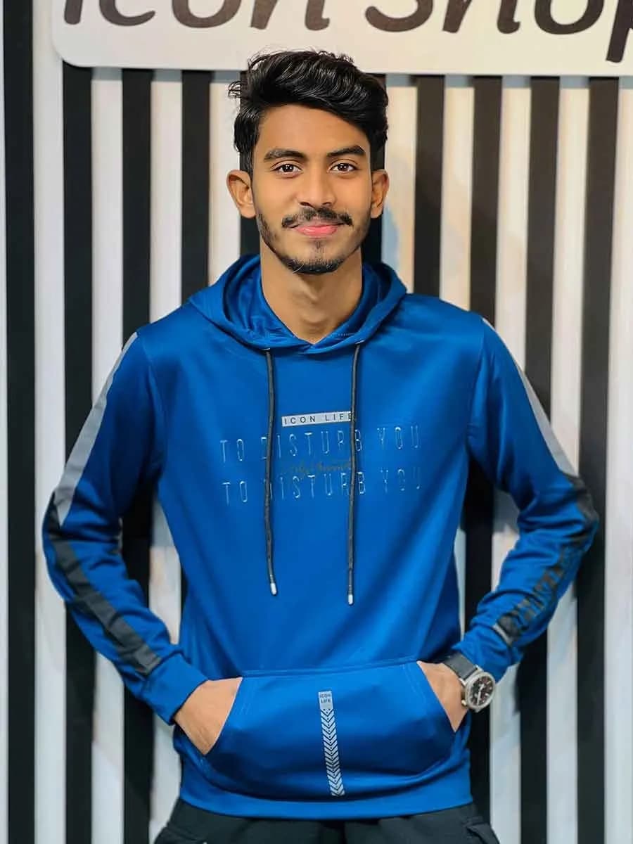 ICON LIFE 'To Disturb You' Panel Hoodie - Royal Blue — Savageon Bangladesh