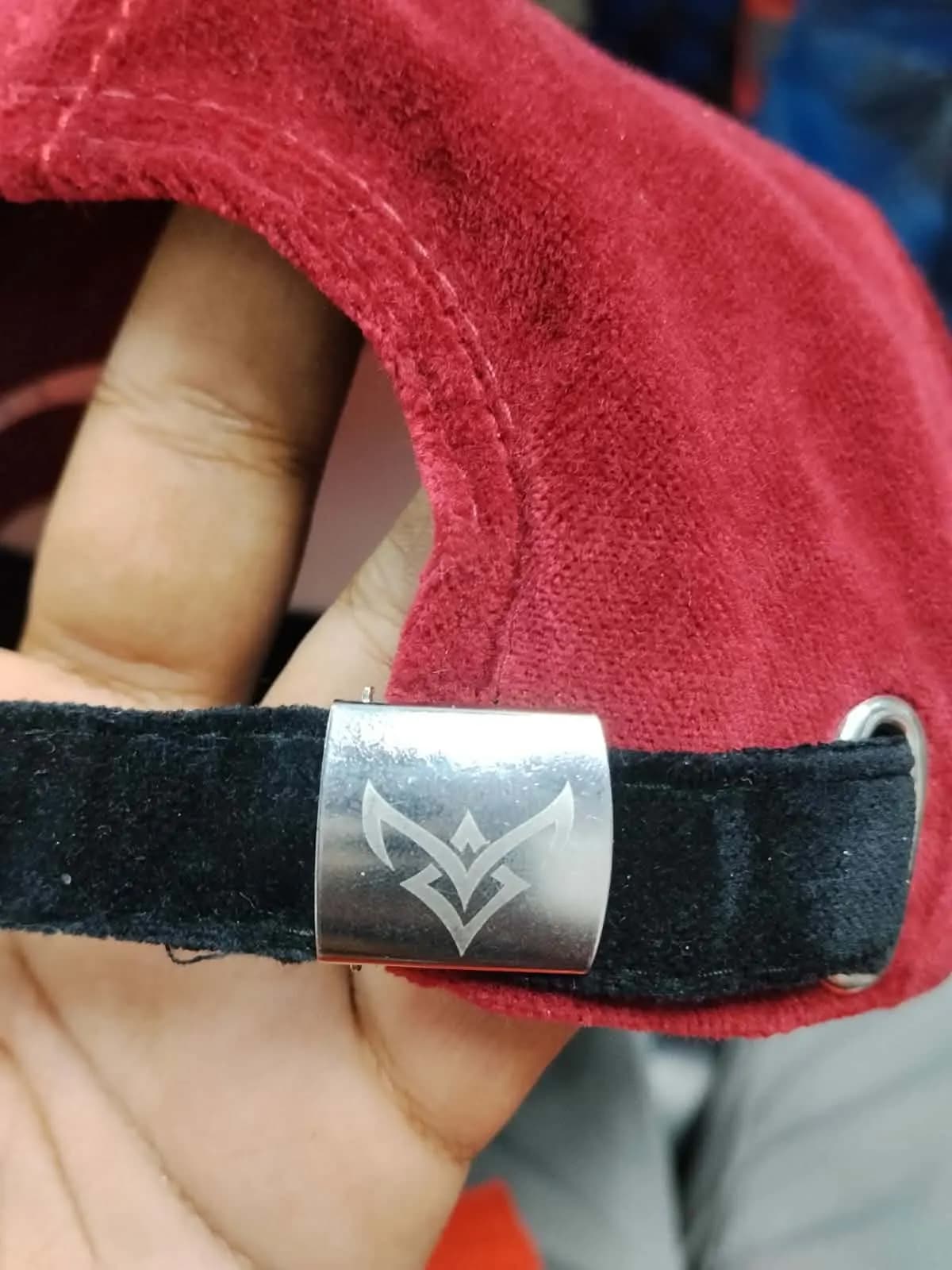 Premium Red & Black Star Embroidered Baseball Cap — detail shot