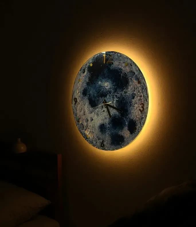 Modern LED Backlit Wall Clock — back view
