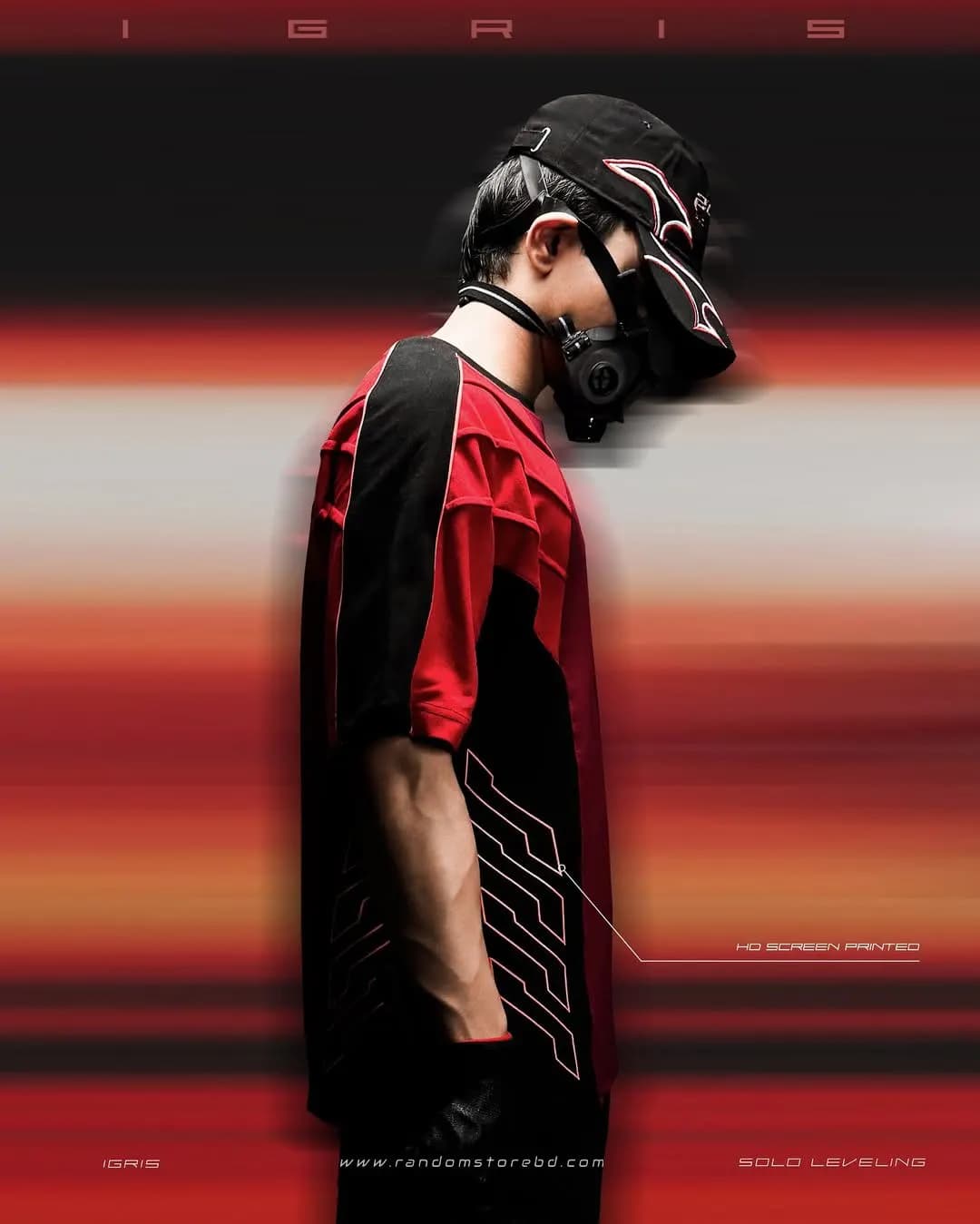 IGRIS ARMOUR (SOLO LEVELING ) – Exclusive DropShoulder Acid Wash — side view