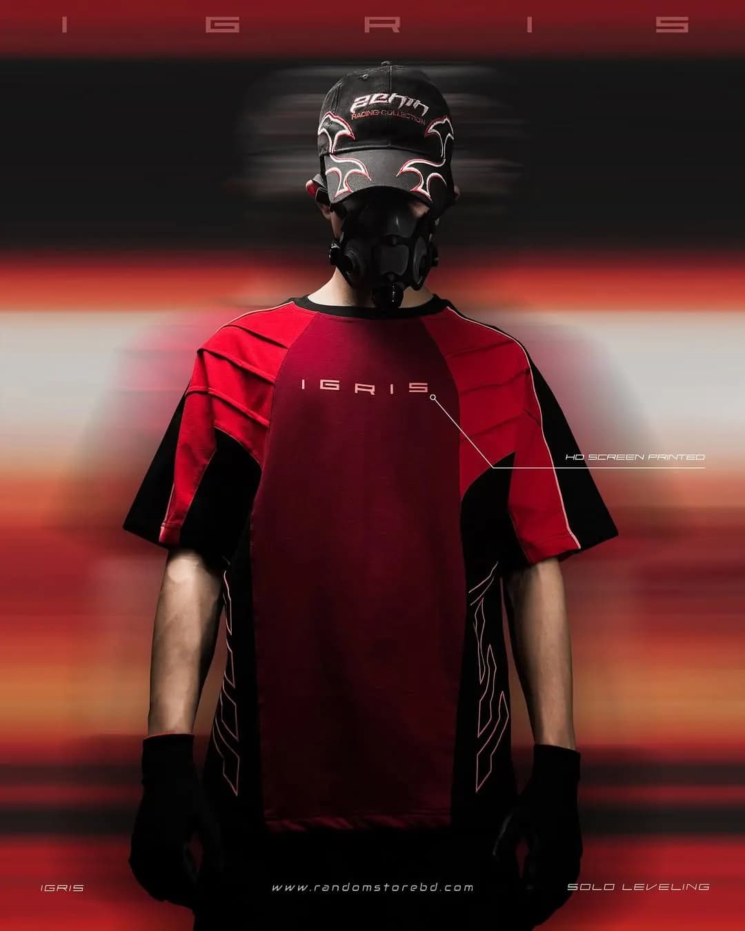 IGRIS ARMOUR (SOLO LEVELING ) – Exclusive DropShoulder Acid Wash — back view