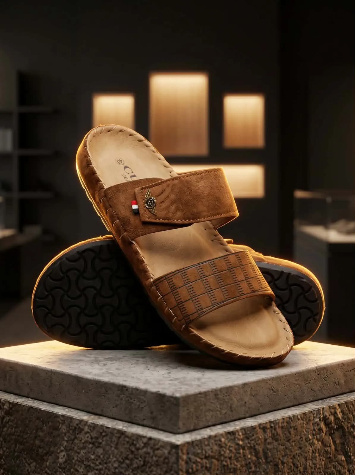 Brown Double Strap Comfort Men's Sandal — Savageon Bangladesh