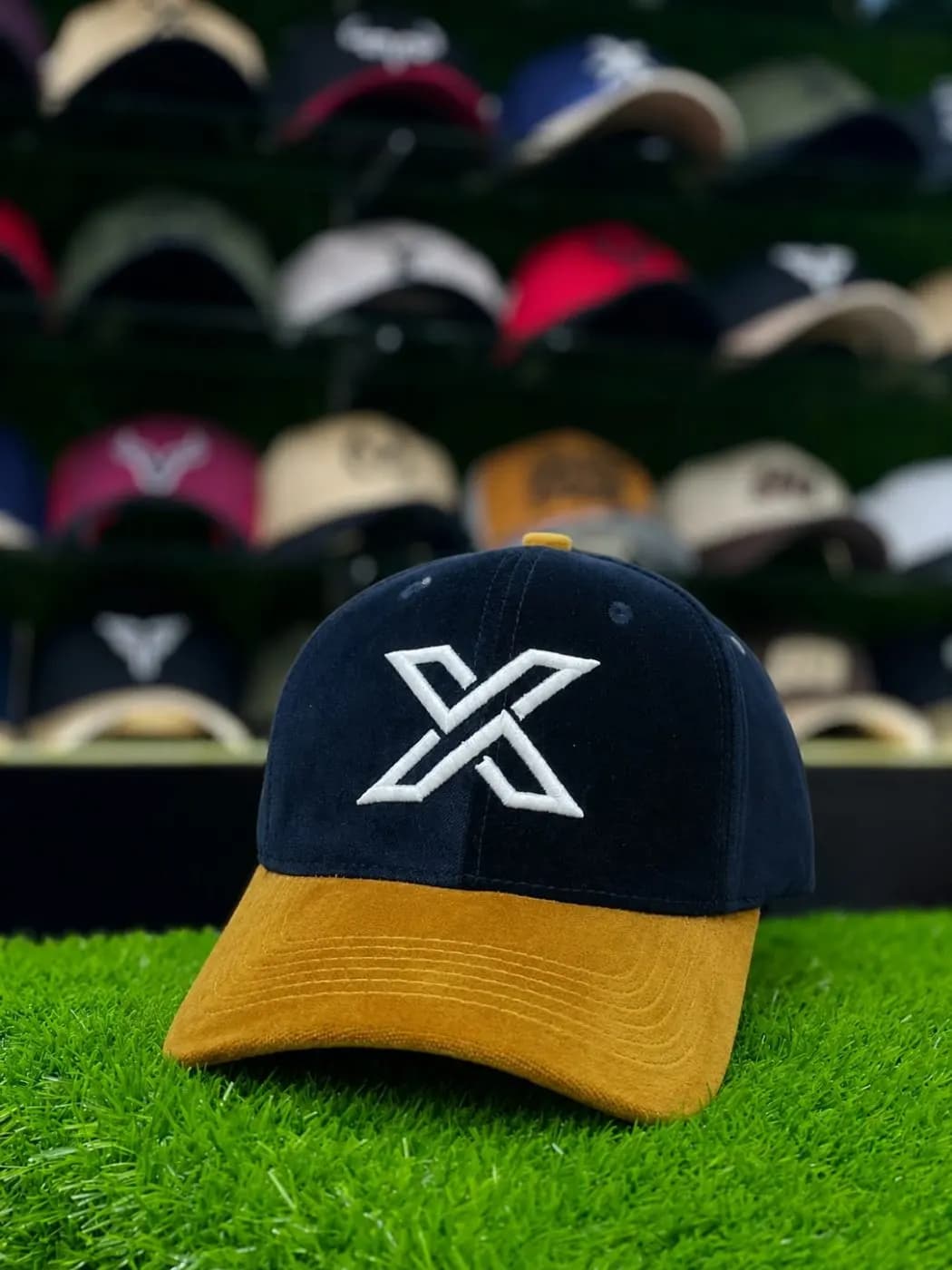 Premium Black & Mustard X Logo Baseball Cap — Savageon Bangladesh