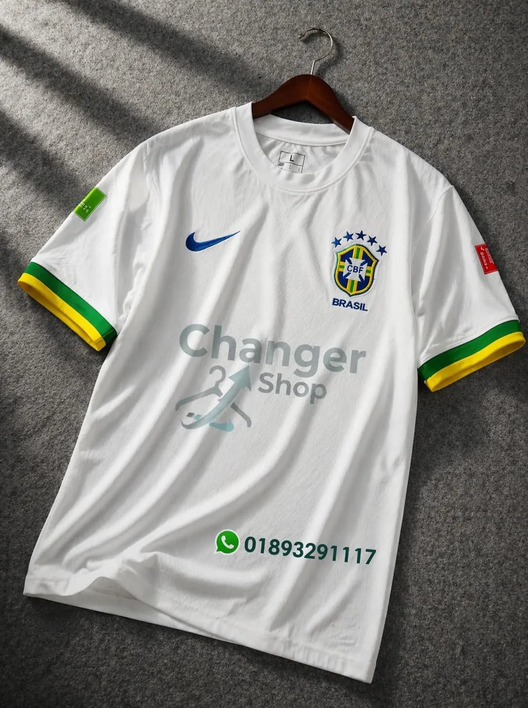 Brazil Away Jersey (White) football jersey Bangladesh — Savageon