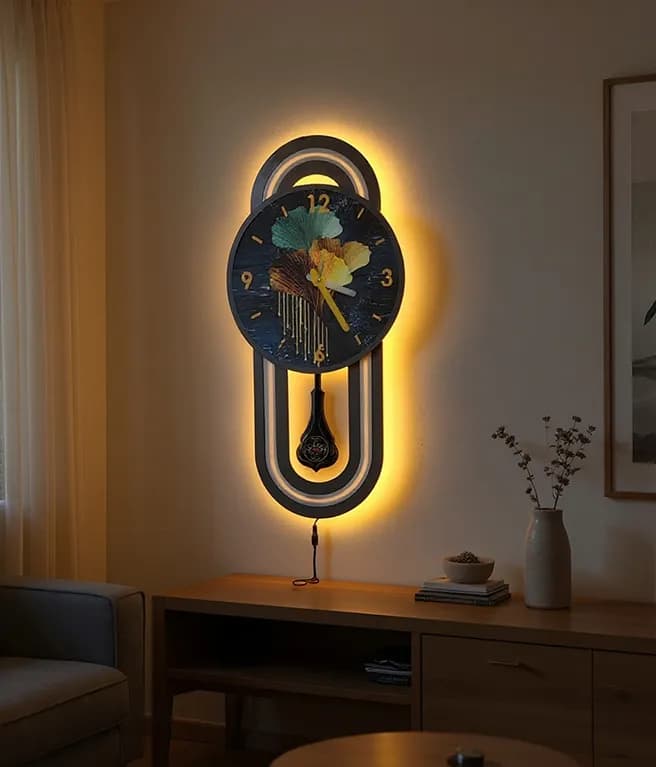 Shop this Modern LED Backlit Wall Clock with a stylish round design and warm ambient glow. Perfect f — Savageon Bangladesh