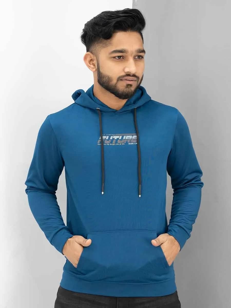 FUTURE Graphic Hoodie - Teal Blue — Savageon Bangladesh