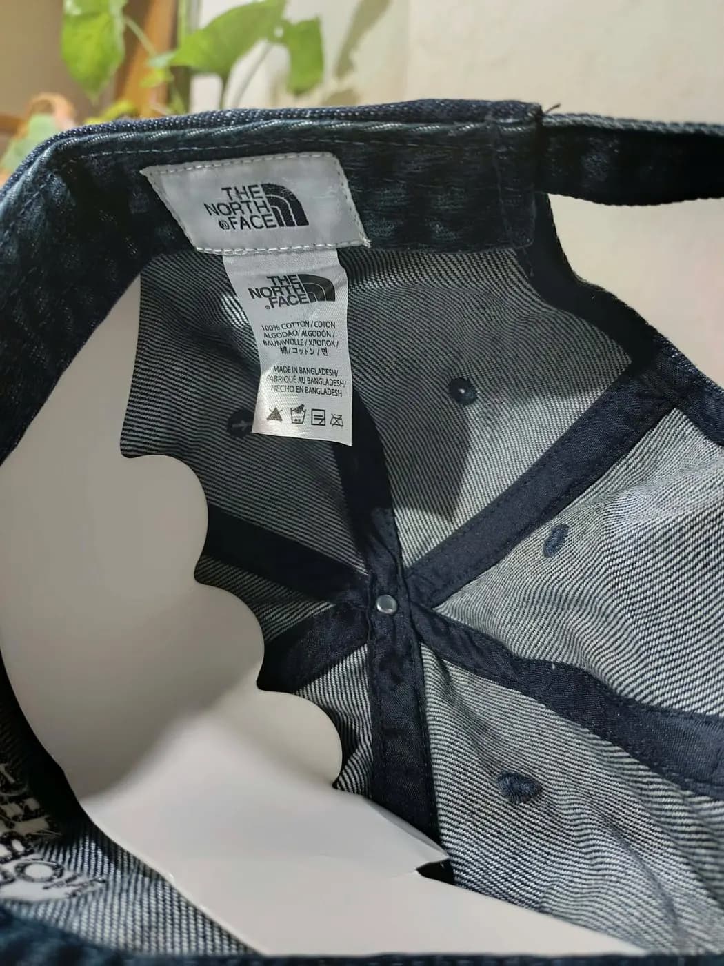 The North Face Navy Denim Cap — detail shot
