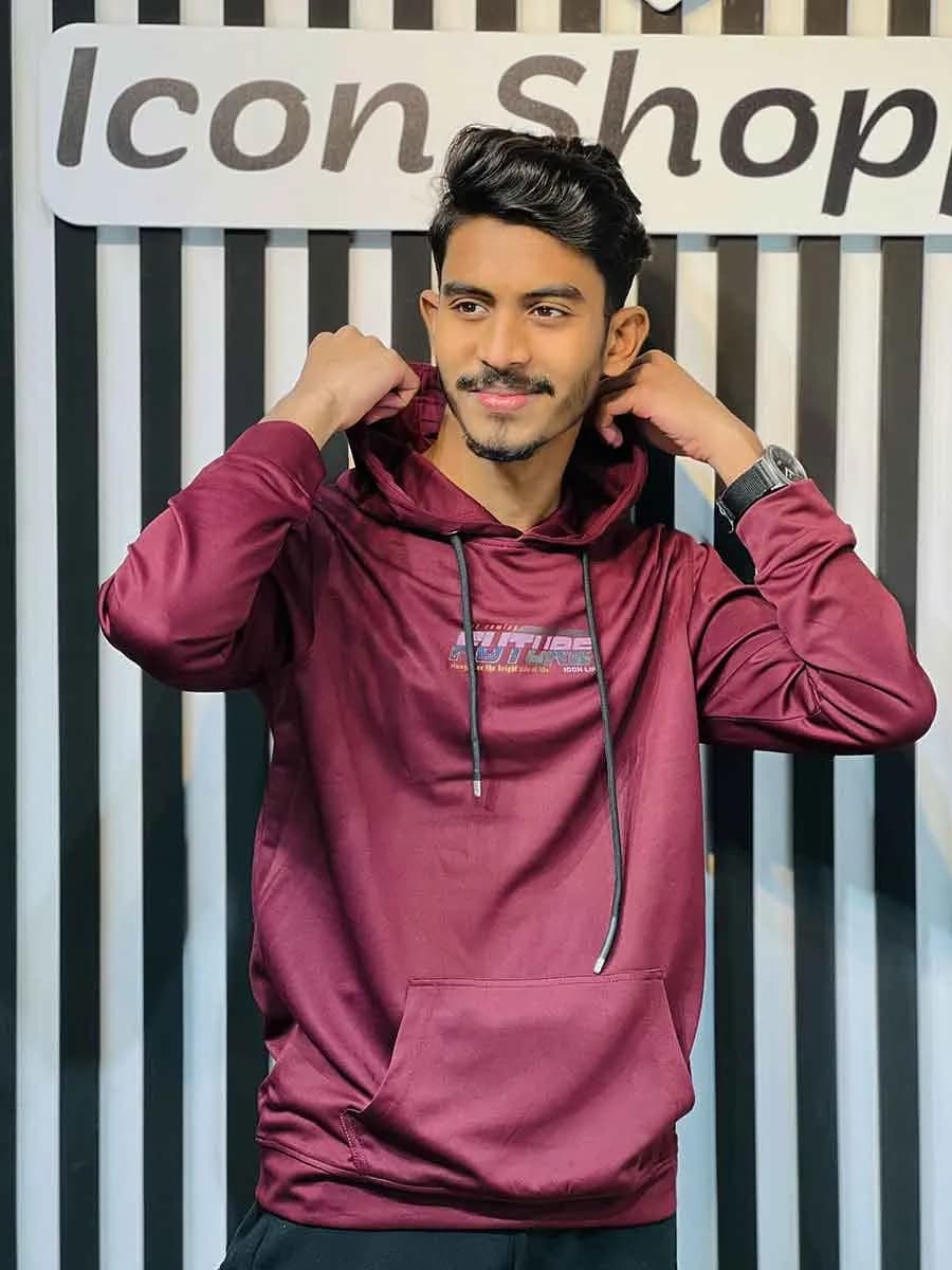 FUTURE Graphic Hoodie - Maroon — Savageon Bangladesh