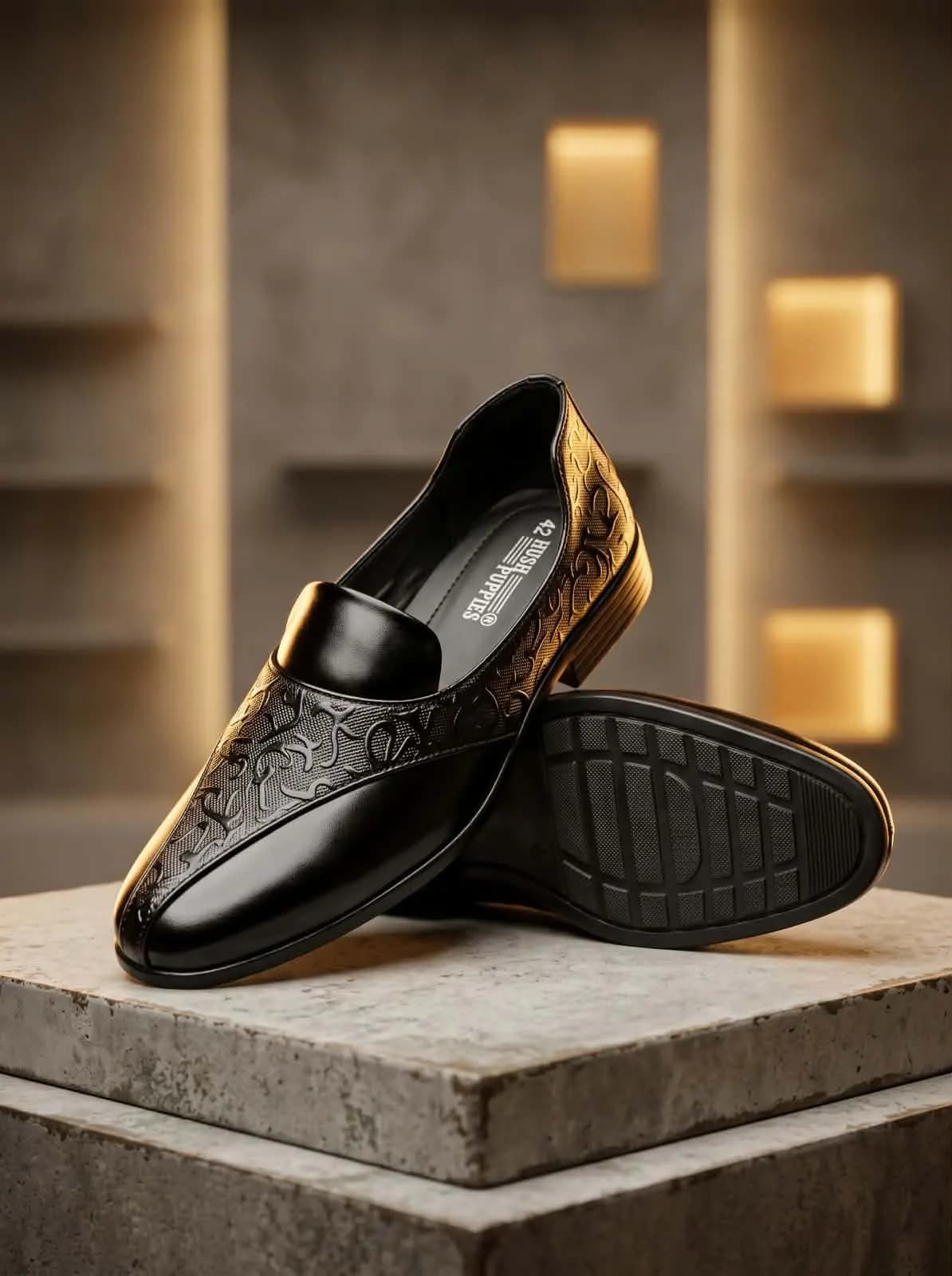 Black Men's Formal Slip-On Loafer Shoes — Savageon Bangladesh