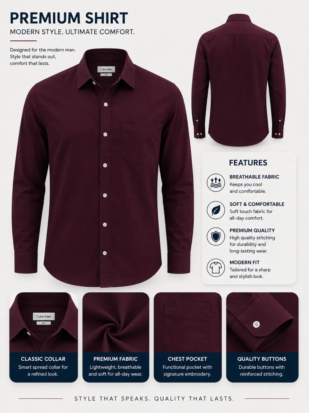 Classic Oxford Shirt - Wine Maroon — Savageon Bangladesh