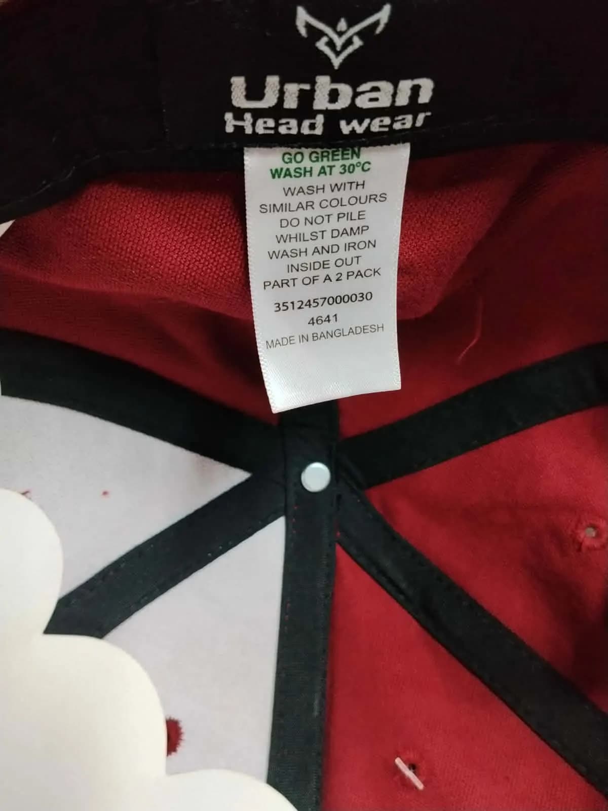 Premium Red & Black Star Embroidered Baseball Cap — back view