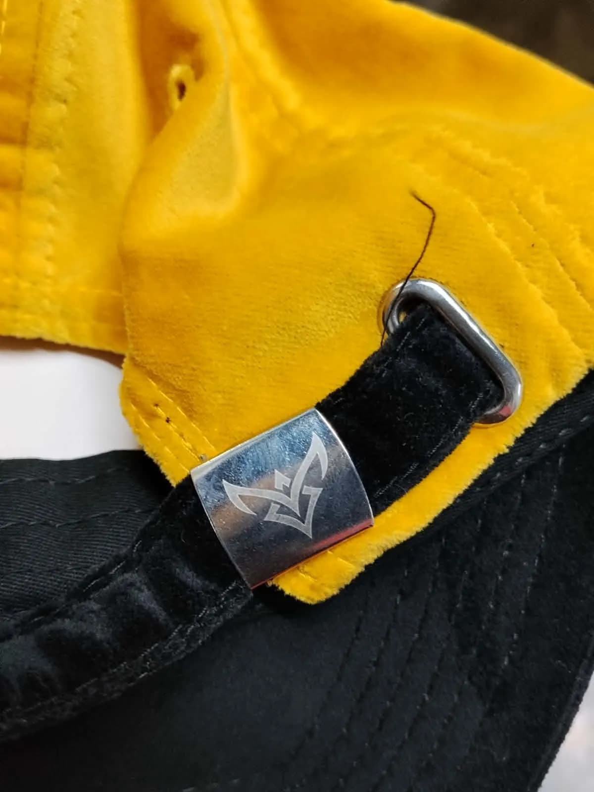 Premium Yellow & Black Star Embroidered Baseball Cap — detail shot