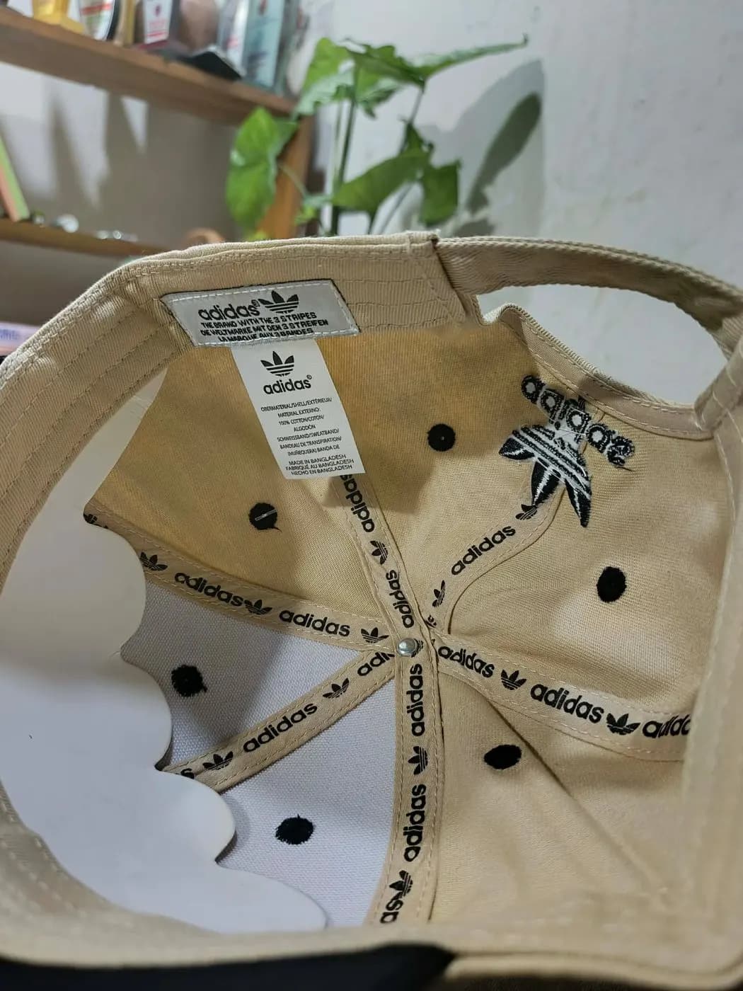 Adidas Originals Tan & Black Trefoil Cap — back view