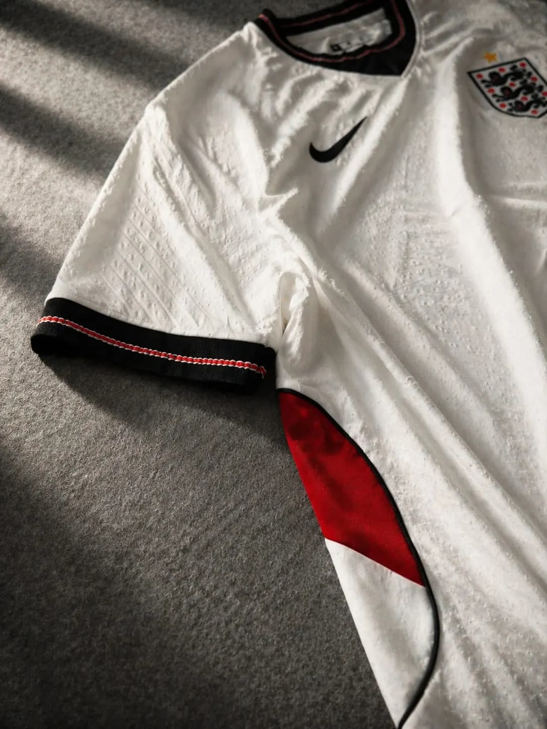 England Home Jersey — detail shot