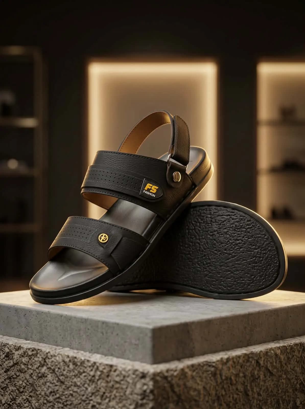 Black Men's Casual Back Strap Comfort Sandal — Savageon Bangladesh