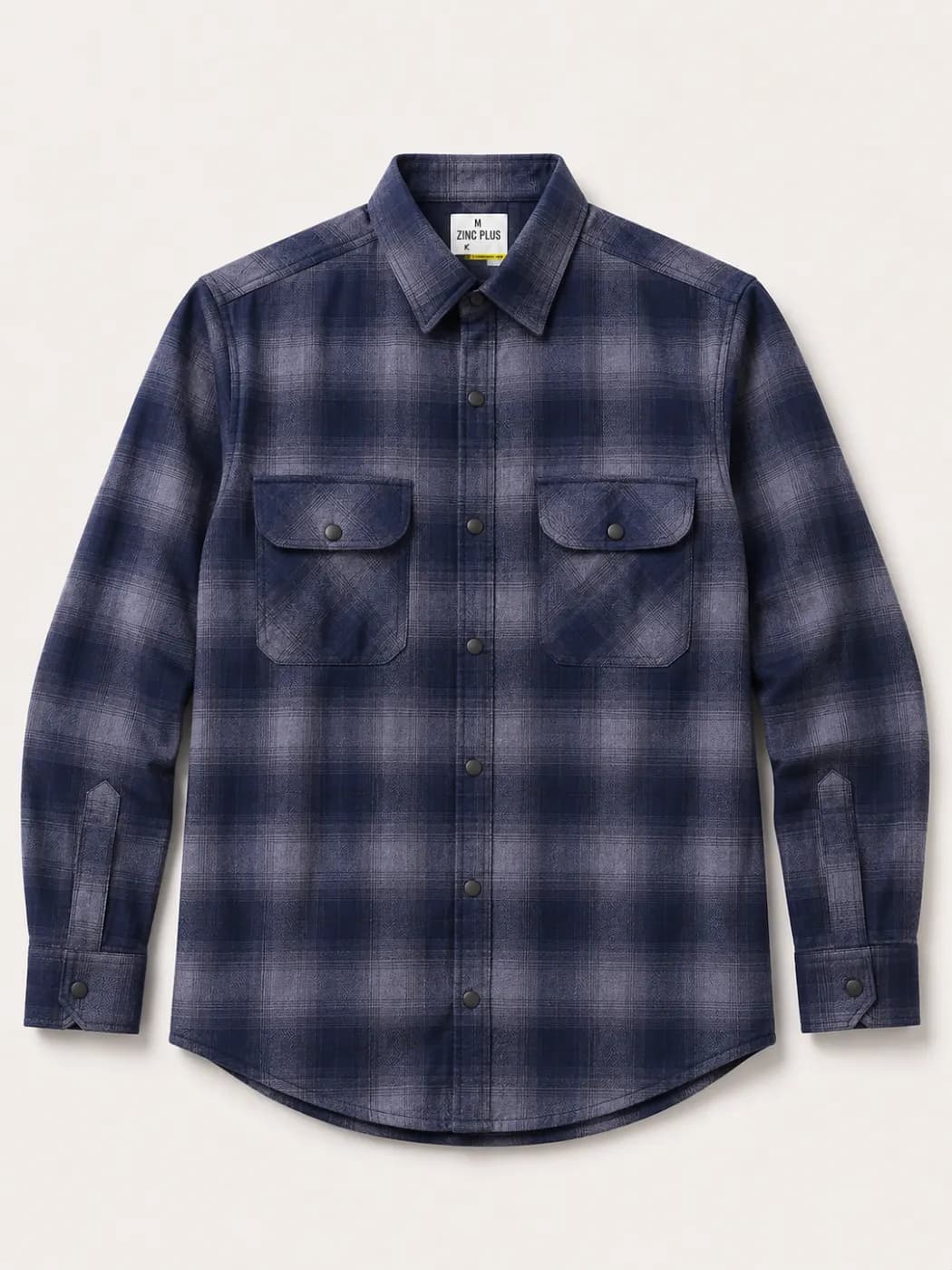Men’s Navy Blue Plaid Overshirt — Savageon Bangladesh