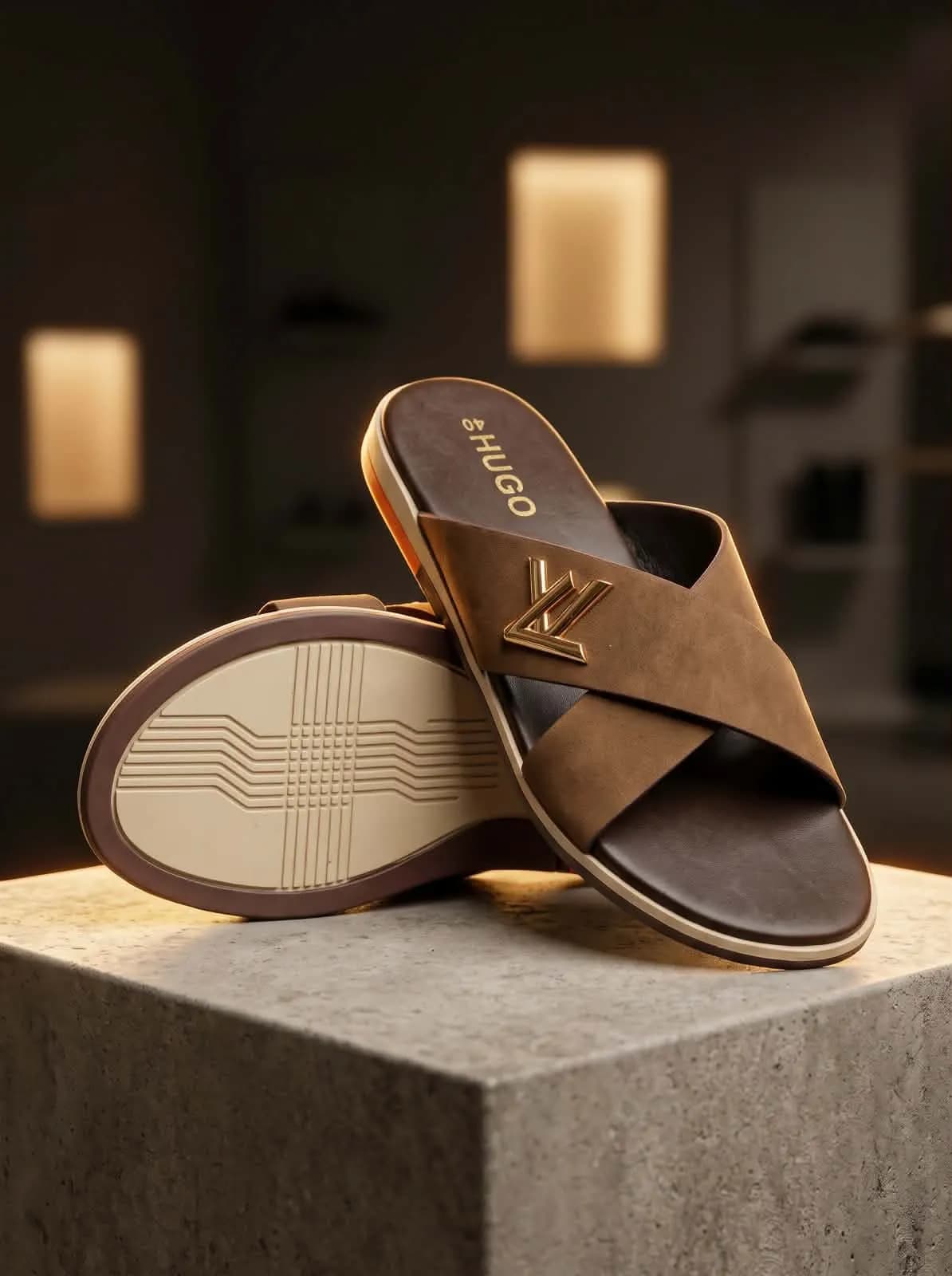 Men's Hugo Cross Strap Slide Sandals — Savageon Bangladesh