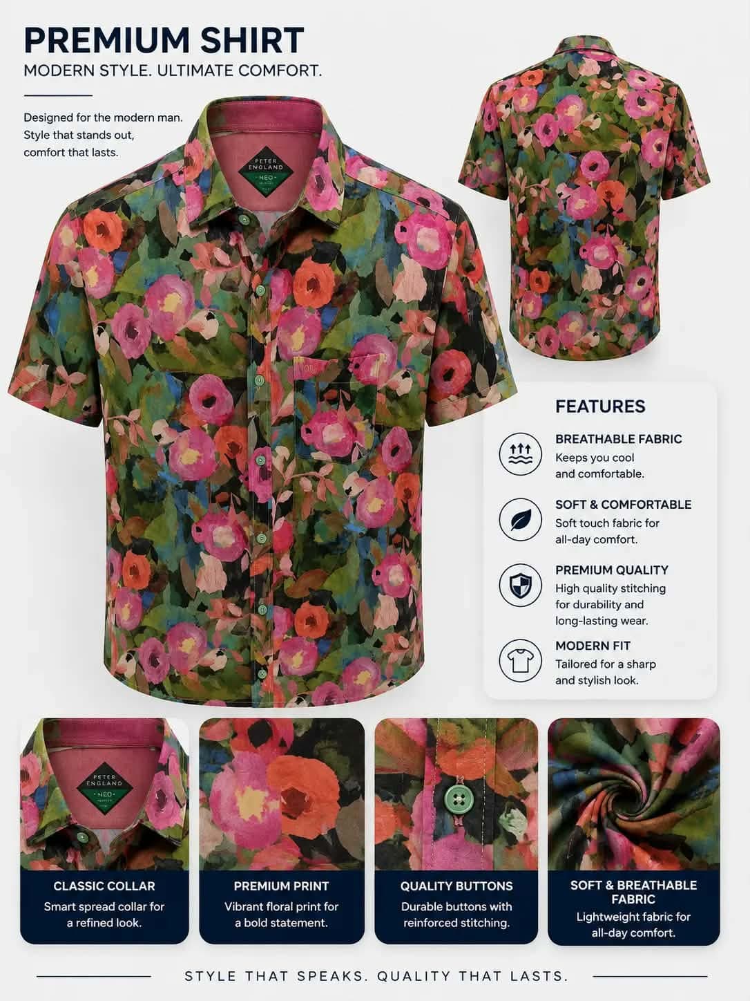 Watercolor Floral Print Shirt - Multicolor — Savageon Bangladesh