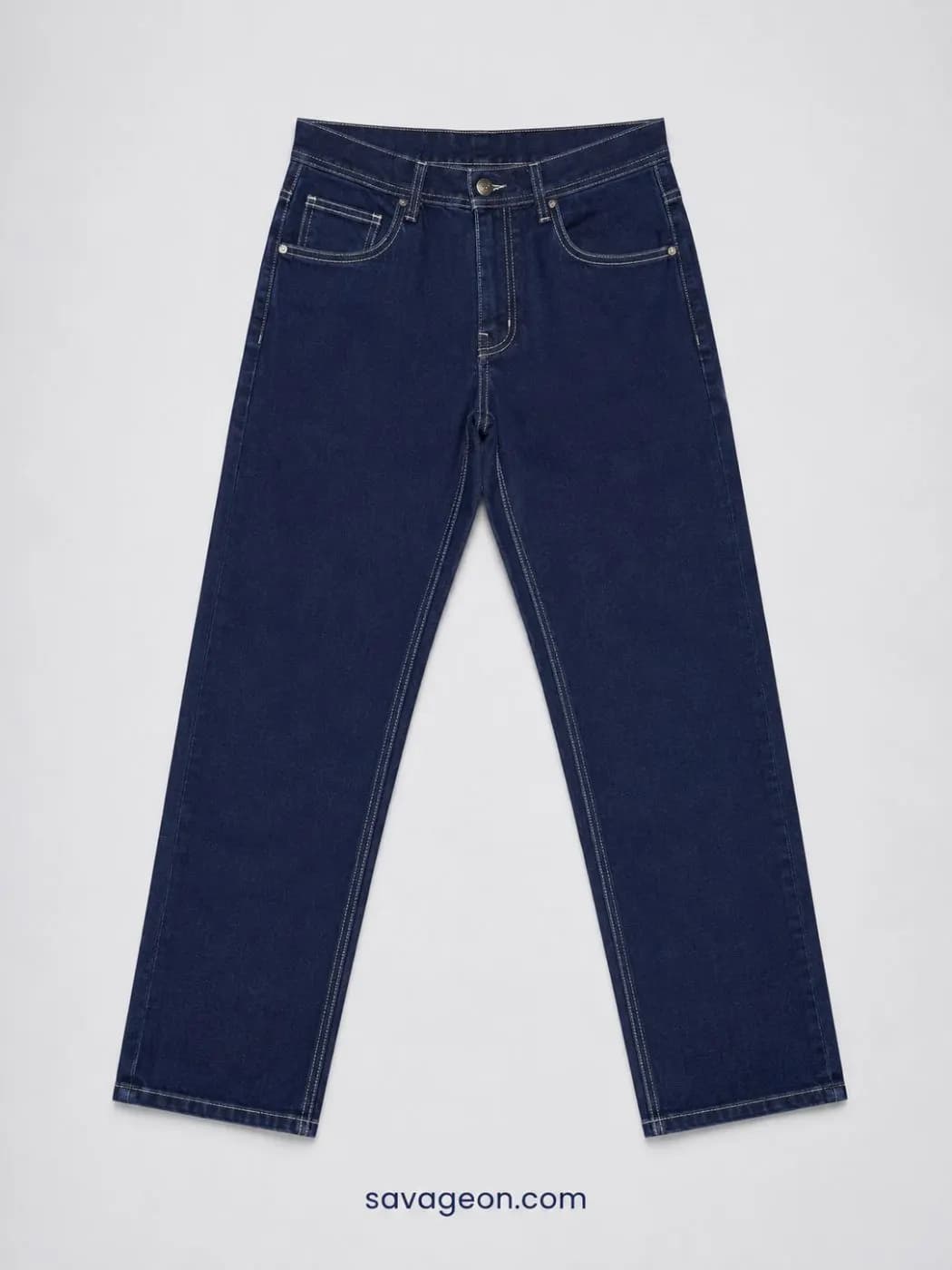 Armani Men's Dark Indigo Straight Fit Denim Jeans — back view