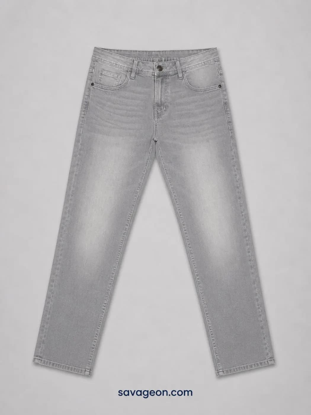 Armani Jeans Men's Light Grey Slim Fit Denim Jeans — back view