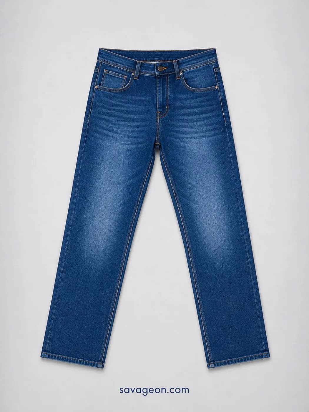 Wrangler Men's Classic Blue Straight Fit Denim Jeans — back view