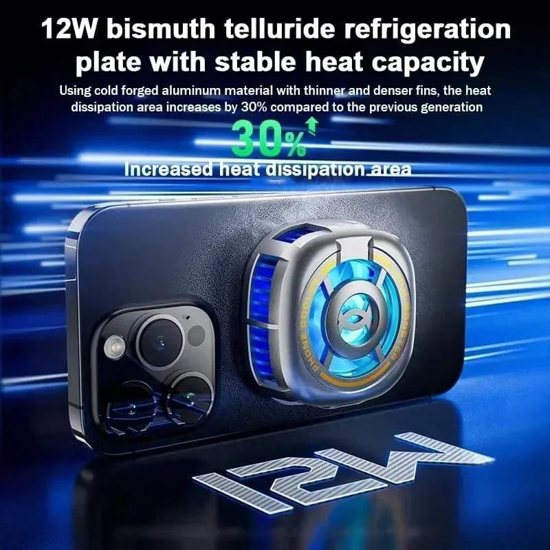 EX2 Ultra 12W High-Power Mobile Phone Semiconductor Magnetic Cooling Radiator Type-c Accessories — side view