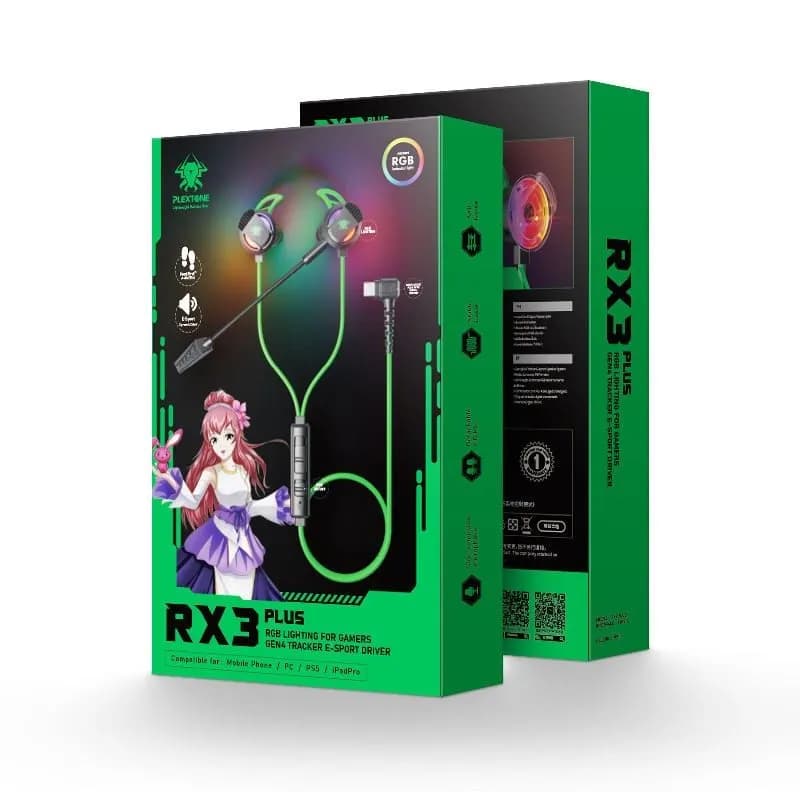 Plextone RX3 PLUS Type-C Wired Gaming Earphone Accessories — side view