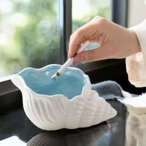 Gypsum Seashell Showpiece for home decor & conch (2-Piece Combo) — fabric close-up
