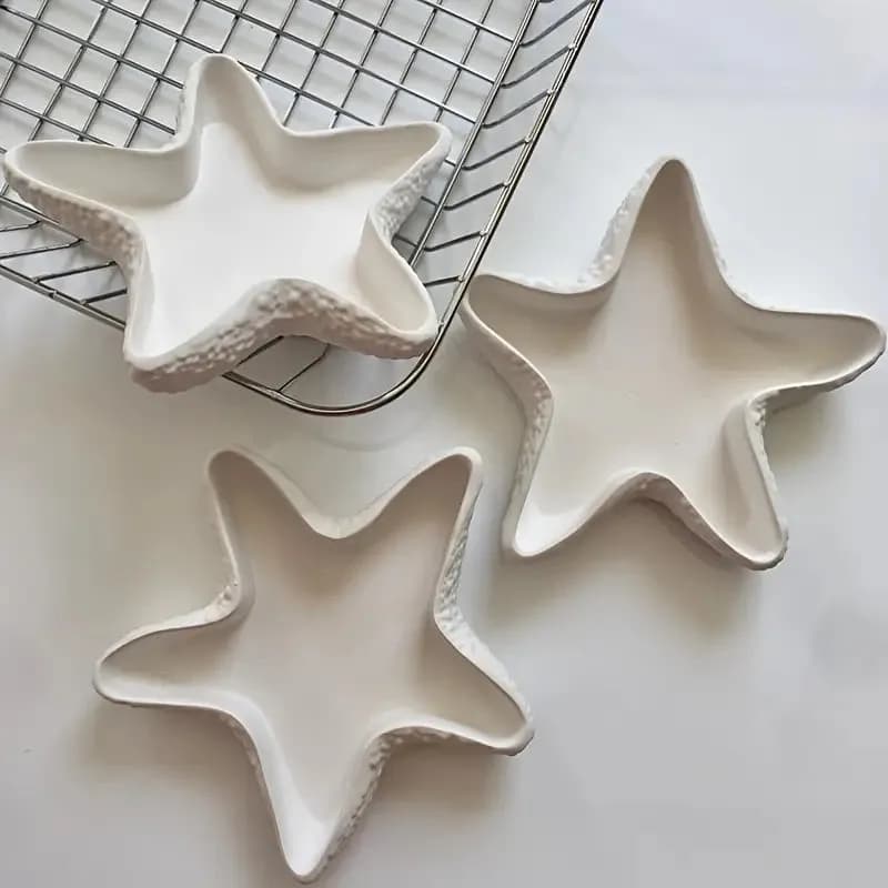 Gypsum Starfish Decorative Showpiece (3-Piece Combo set) Home Decor — detail shot