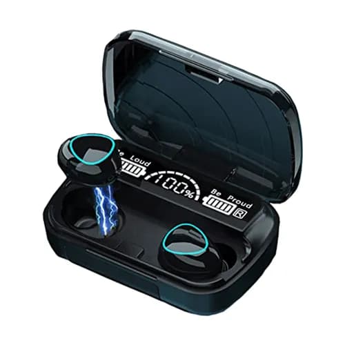 M10 TWS Wireless Earbuds with Digital LED Display & Power Bank Case Accessories — back view