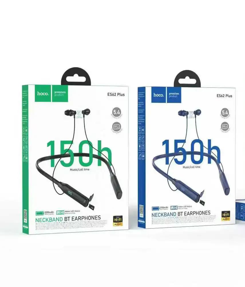 Hoco Wireless Neckband Earphone with 150-Hour Long Playtime Accessories — back view