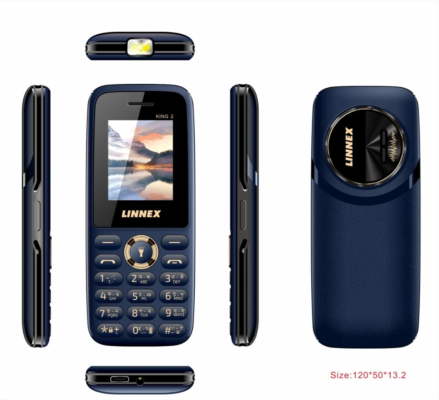 Mobile Phone - Linnex King 2 Islamic Feature Phone with Azan Alert & Big Phonebook — back view